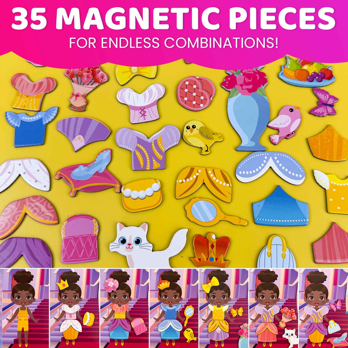 Quokka Magnetic Dress-Up Dolls for Kids| Princess