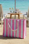 Nash Grey | Reef Pink and Blue Striped Tote Bag