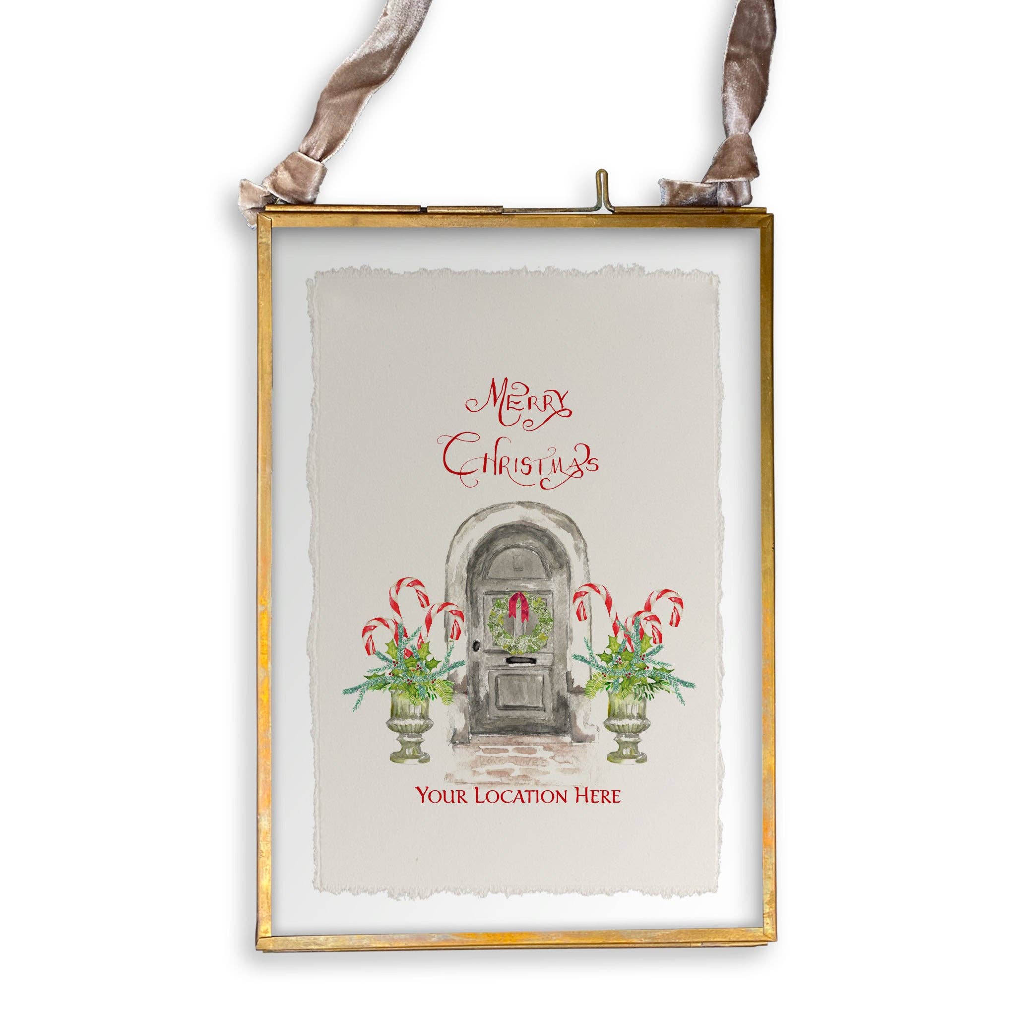 French Graffiti Merry Christmas Paducah Tea Towel