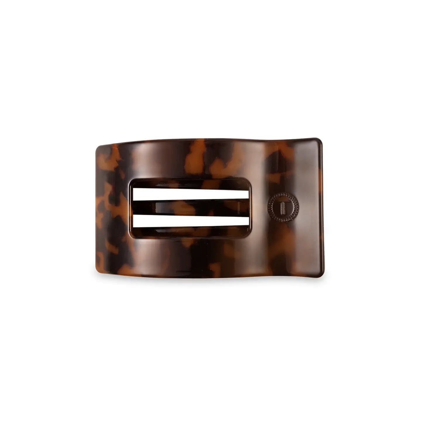 Teleties | Flat Rectangle Hair Clip | Tortoise | Small