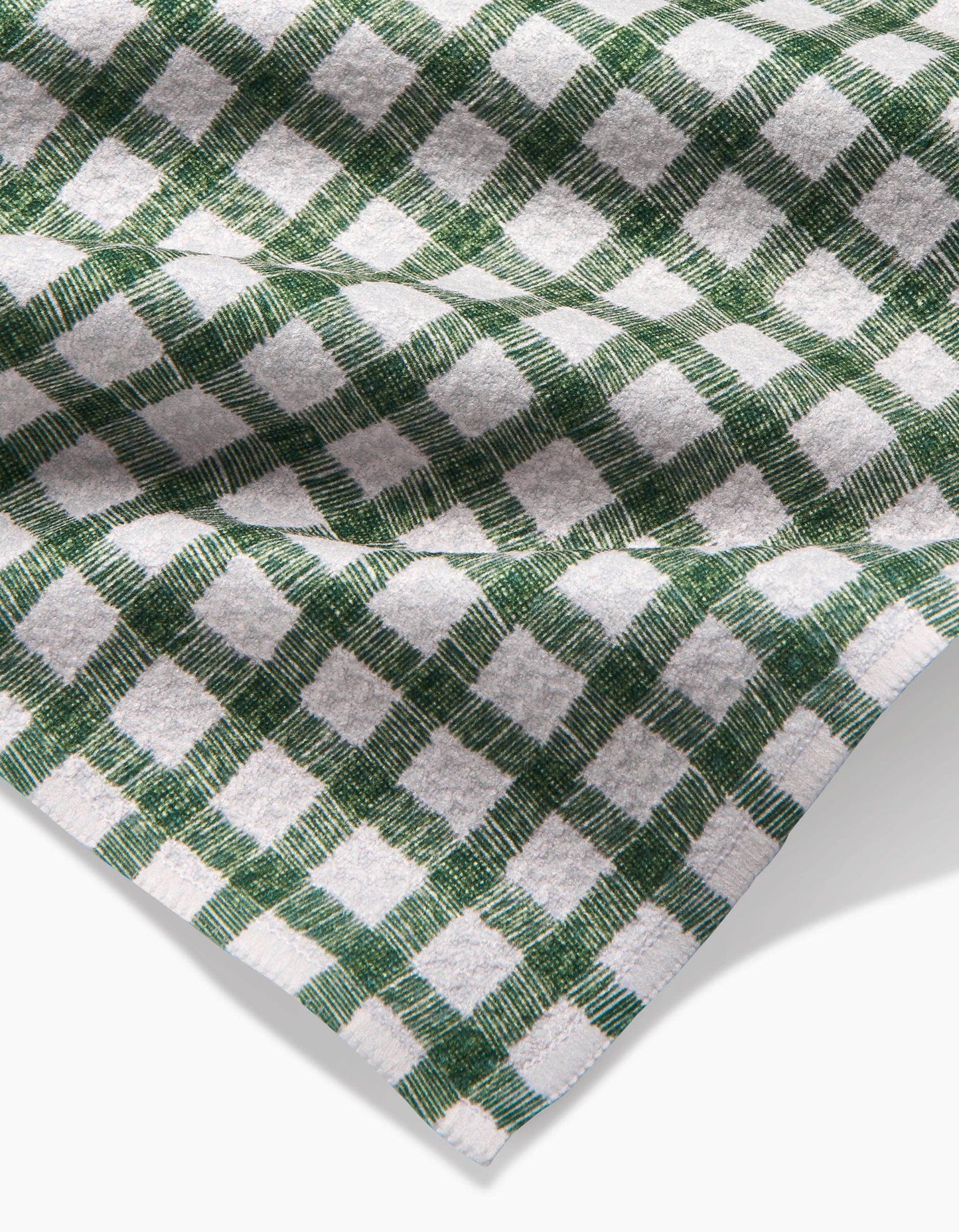 Geometry Fireside Plaid Green Bar Towel