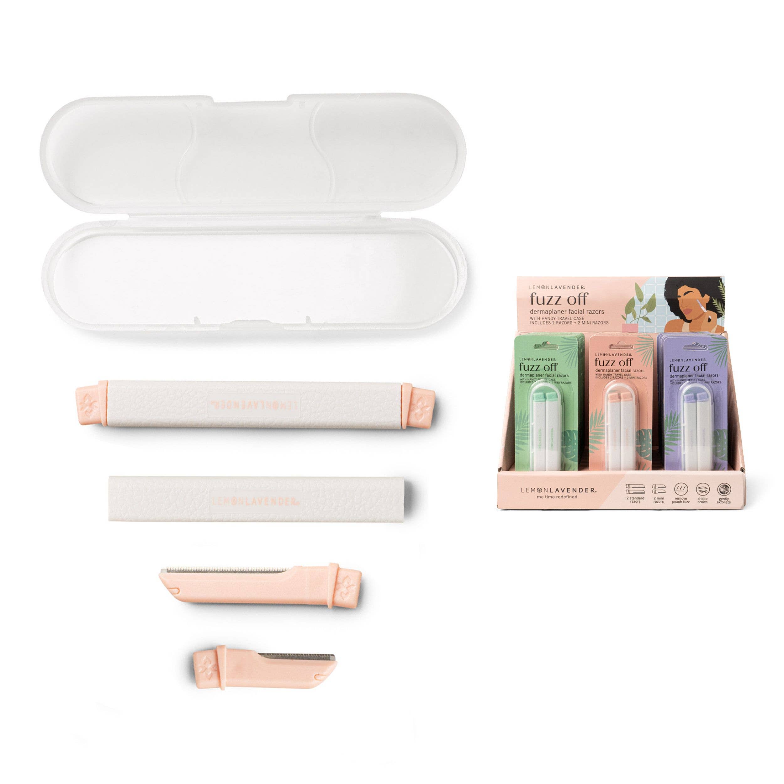 DM Merchandising | Fuzz Off Dermaplaner Facial Razor | Lemon Lavender