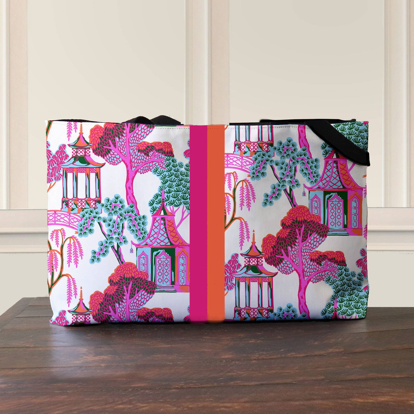 Mahjong Tote Bag, Boutique Monogram, Grand Millennial: Dixie / White