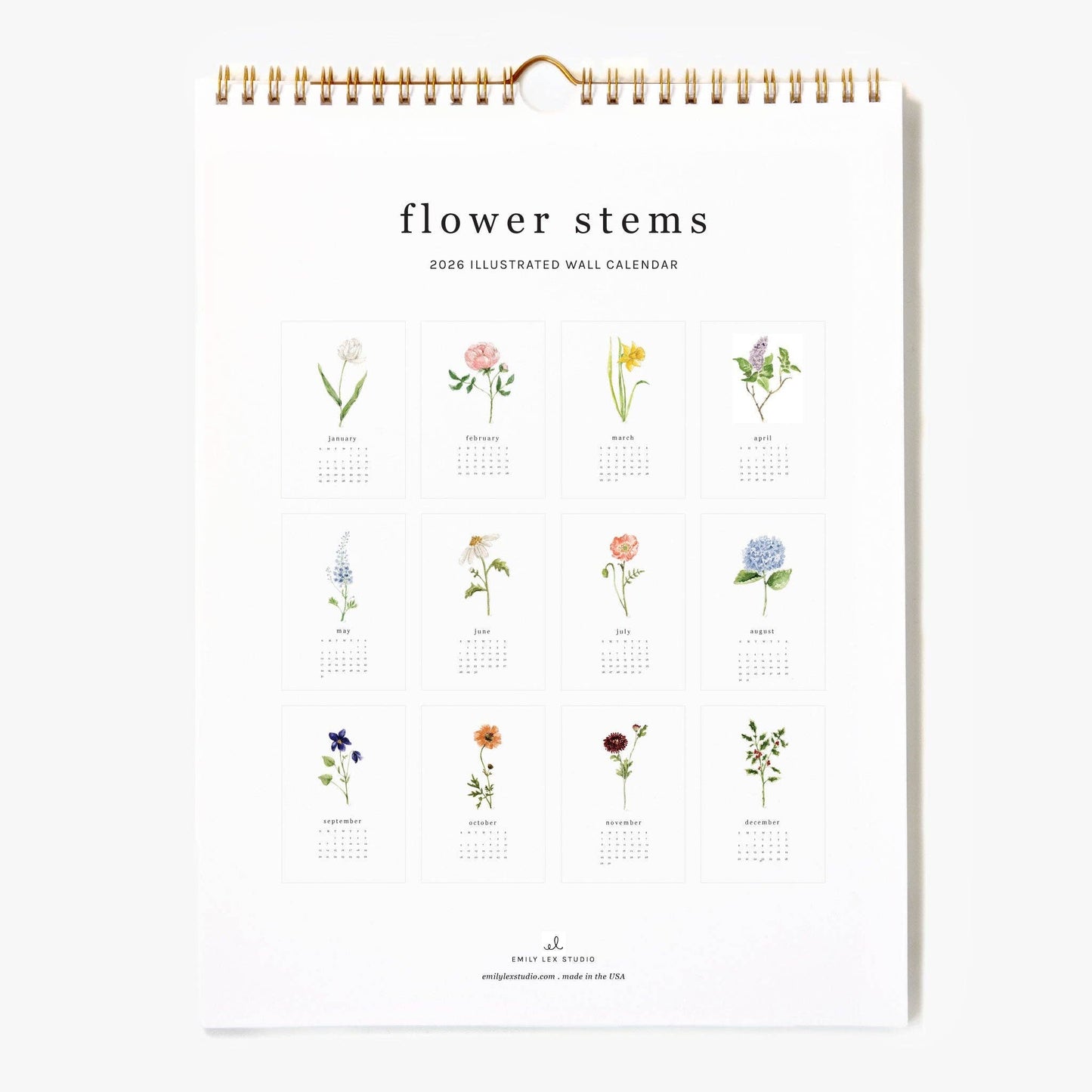 Emily Lex | 2026 Flower Stems Calendar