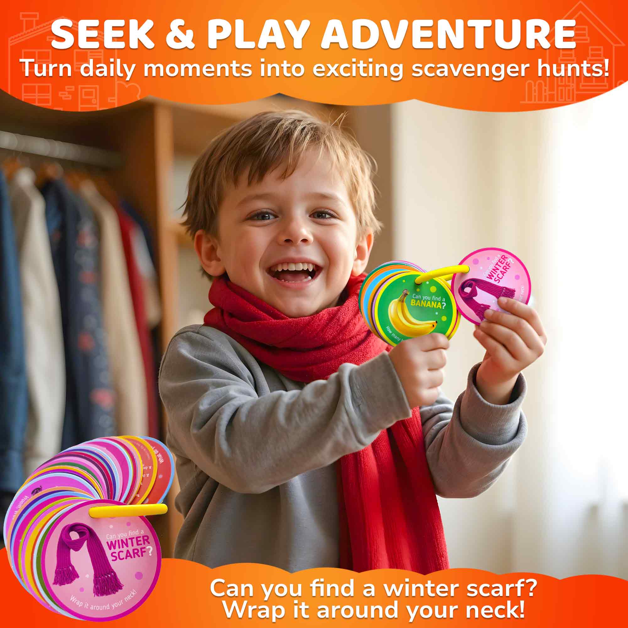 Quokka Scavenger Hunt Game for Kids - 50 Cards Activities Indoor