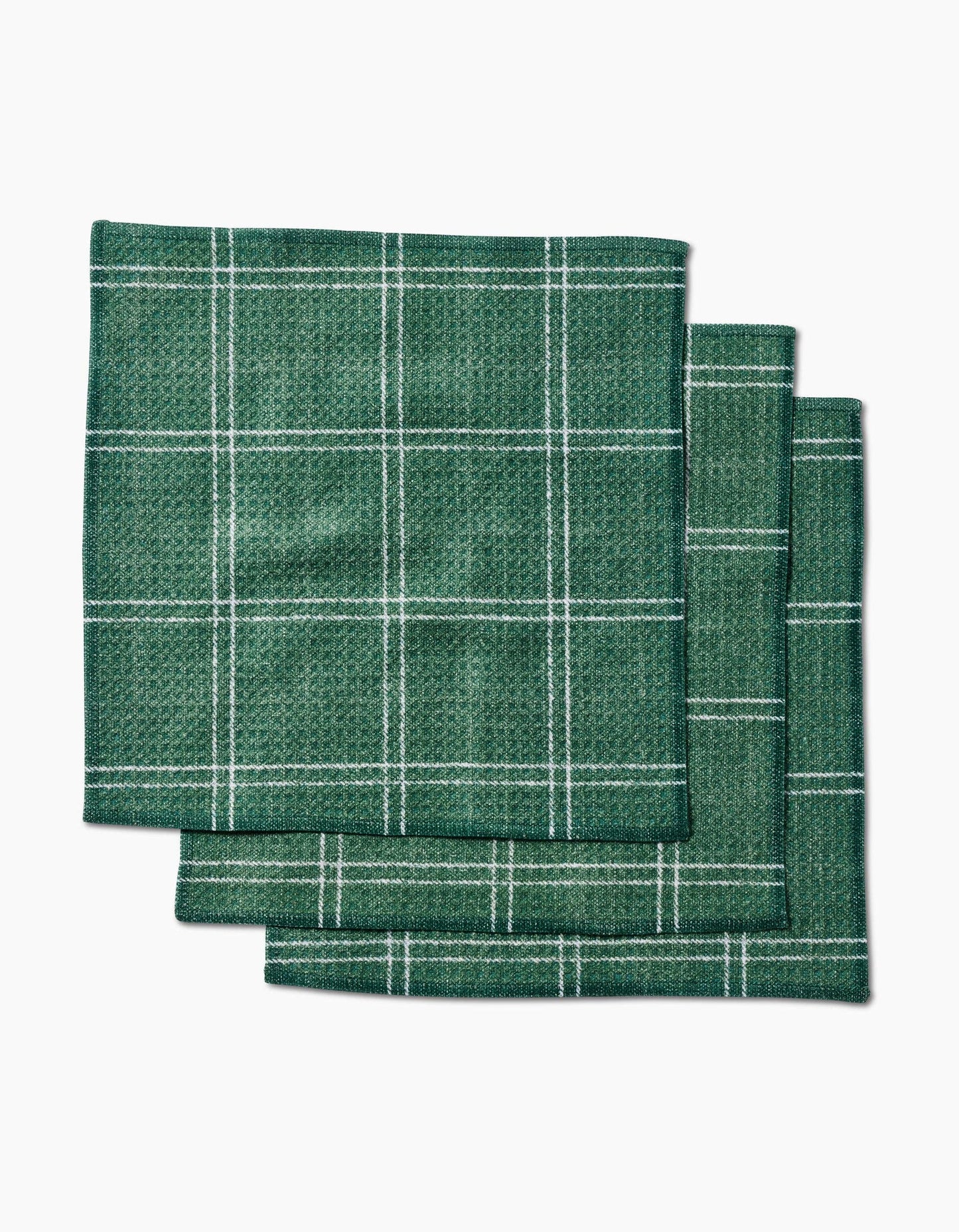 Geometry Pine Forest Plaid Dishcloth
