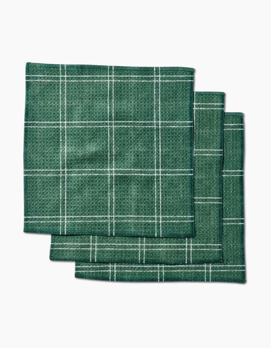 Geometry Pine Forest Plaid Dishcloth