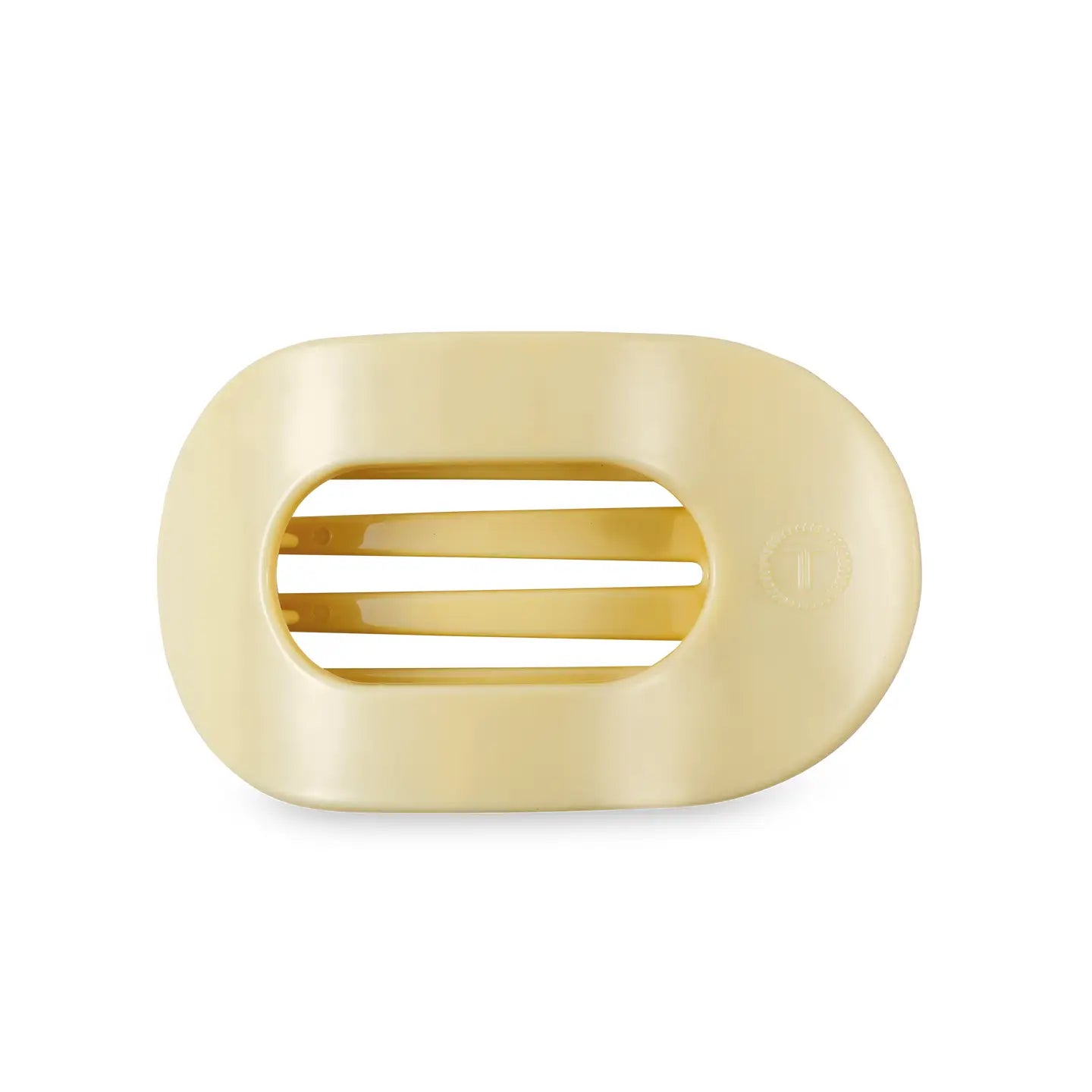 Teleties Flat Round Hair Clip | Medium | Butter Yellow