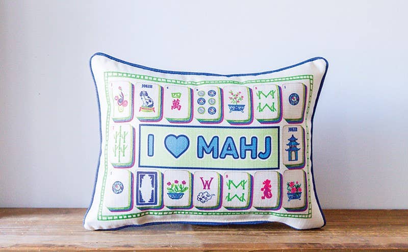 Little Birdie Home | I Love Mahj Piped Pillow