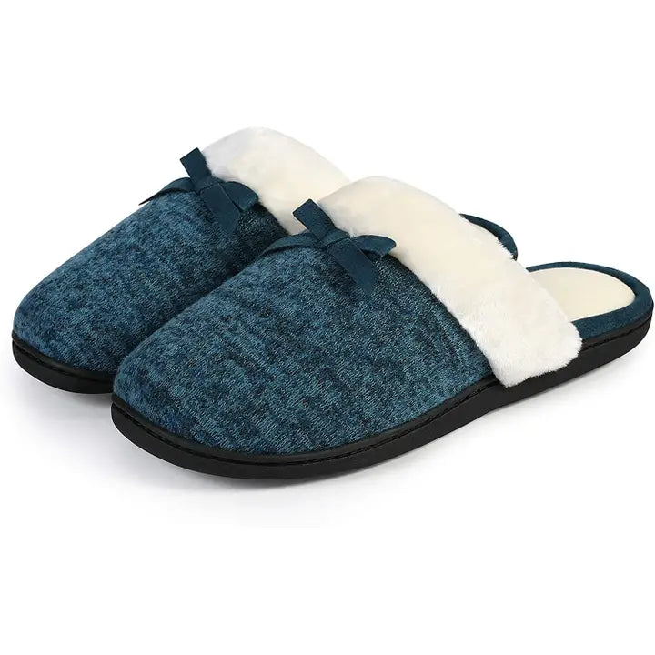 Roxoni Women Slipper Cozy Memory Foam in Vibrant Turquoise