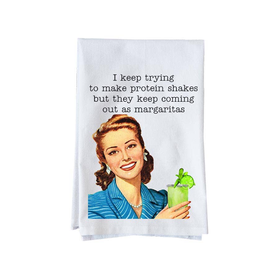 Knollwood Lane | Kitchen Towel | Protein Shakes as Margaritas