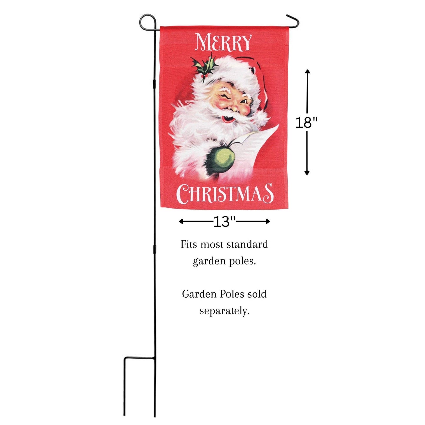 Flag Merry Christmas Santa 13x18