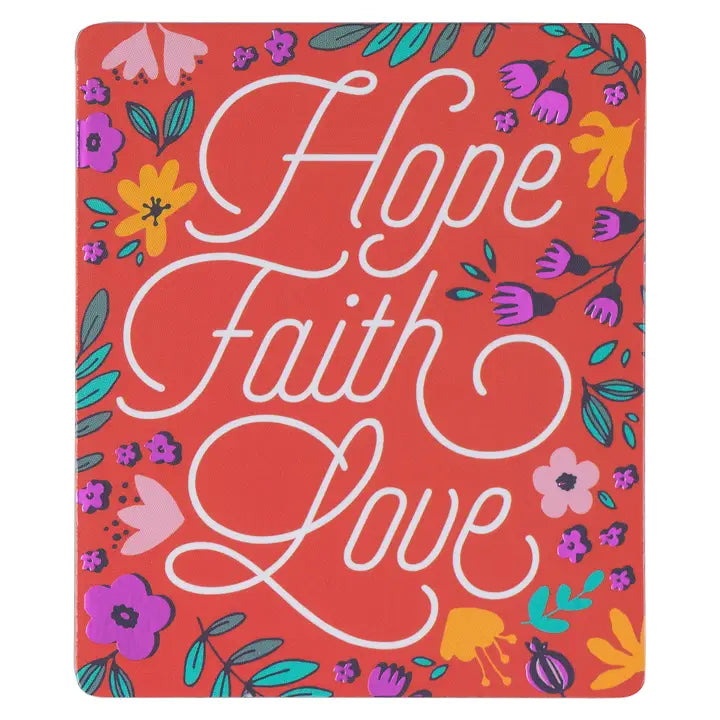 Christian Art Gifts | Magnet | Floral Hope Faith Love