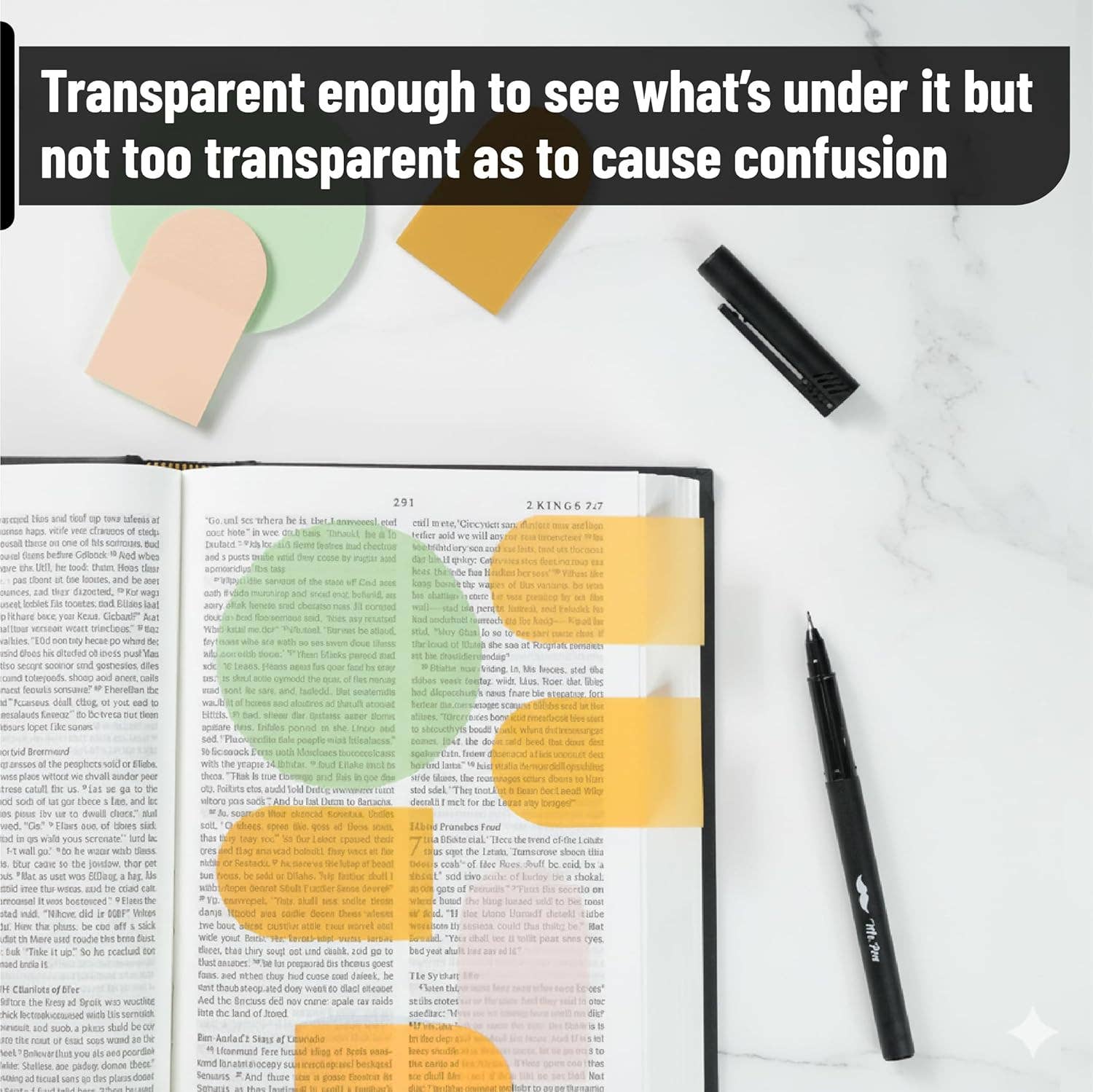 Mr. Pen | Bible Transparent Sticky Notes | 150 Sheets