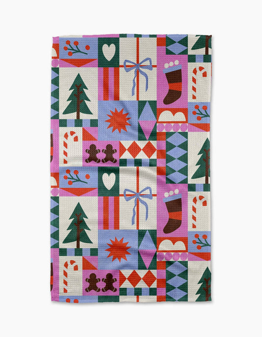Geometry Festive Christmas Quilt Tea Towel