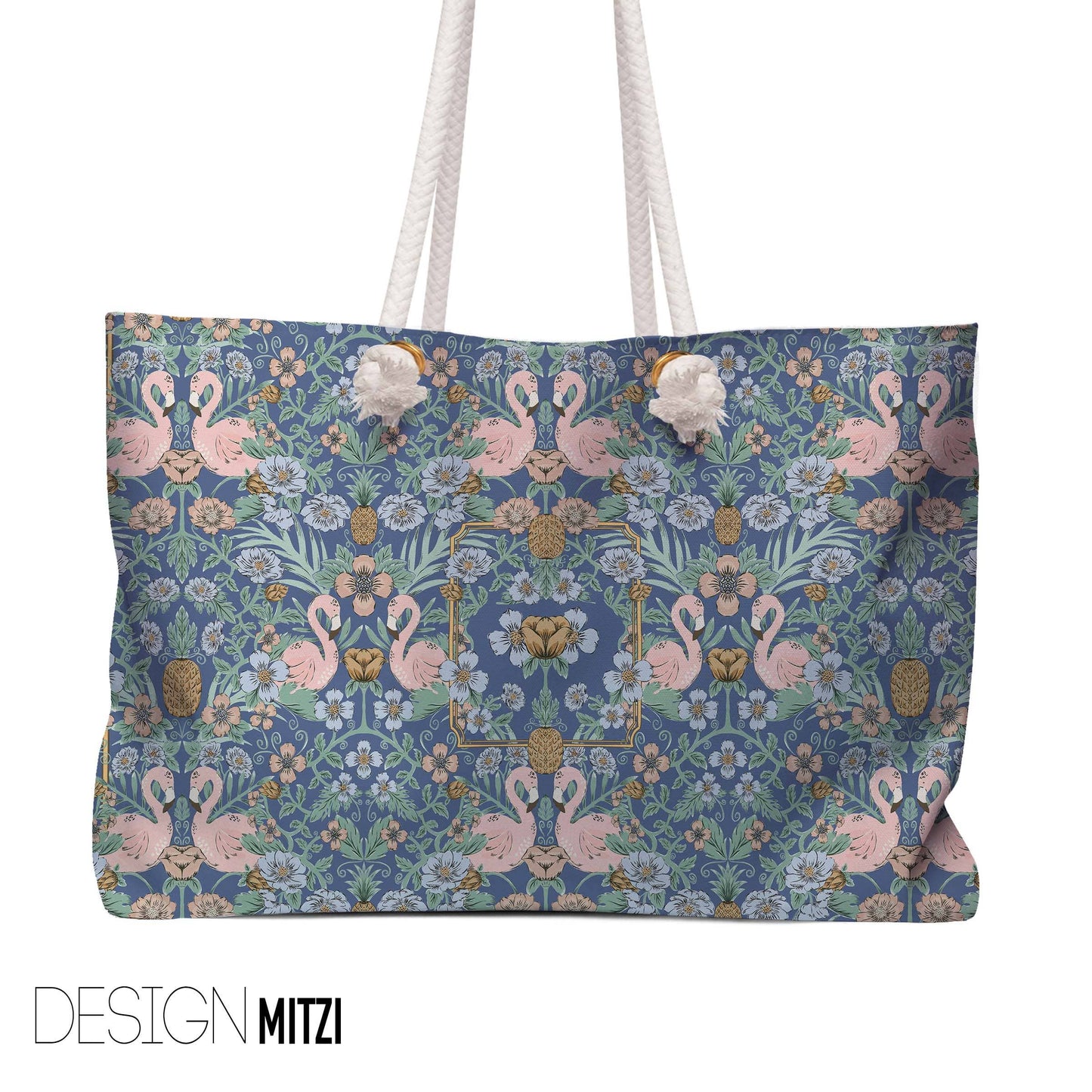 Mahjong Tote Bag, Boutique Monogram, Grand Millennial: Dixie / White