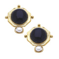 Susan Shaw | Earrings | Becca Black Quartz + Pearl Studs
