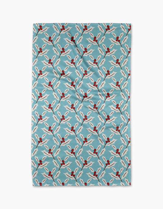 Geometry Winter Holly Tea Towel