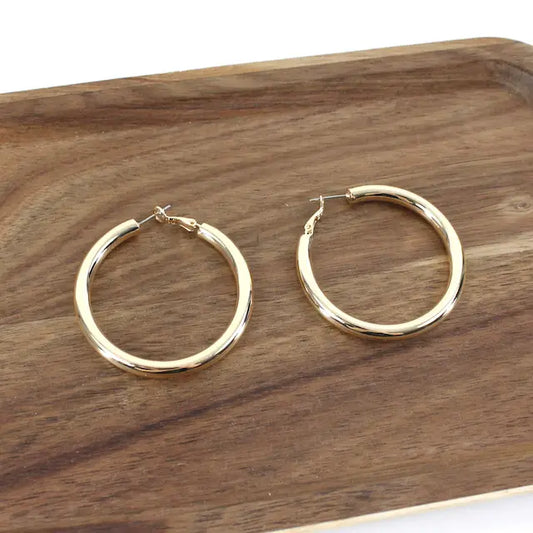 Pretty Persuasion Large Gold Hoop Earrings