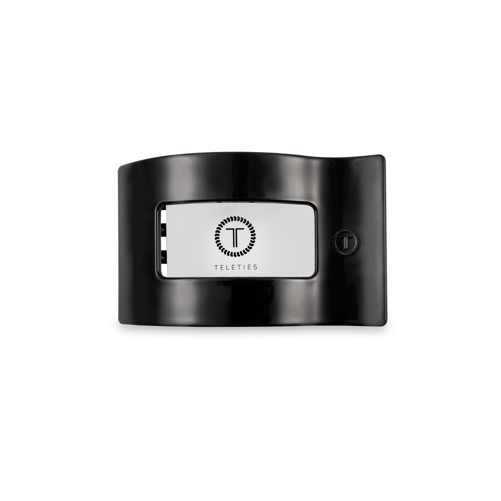 Teleties | Flat Rectangle Hair Clip | Small | Jet Black