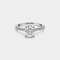Ova Moissanite Pave Engagement Ring in 925 Sterling Silver: 2.0 ct / 8 1/4 US/CA