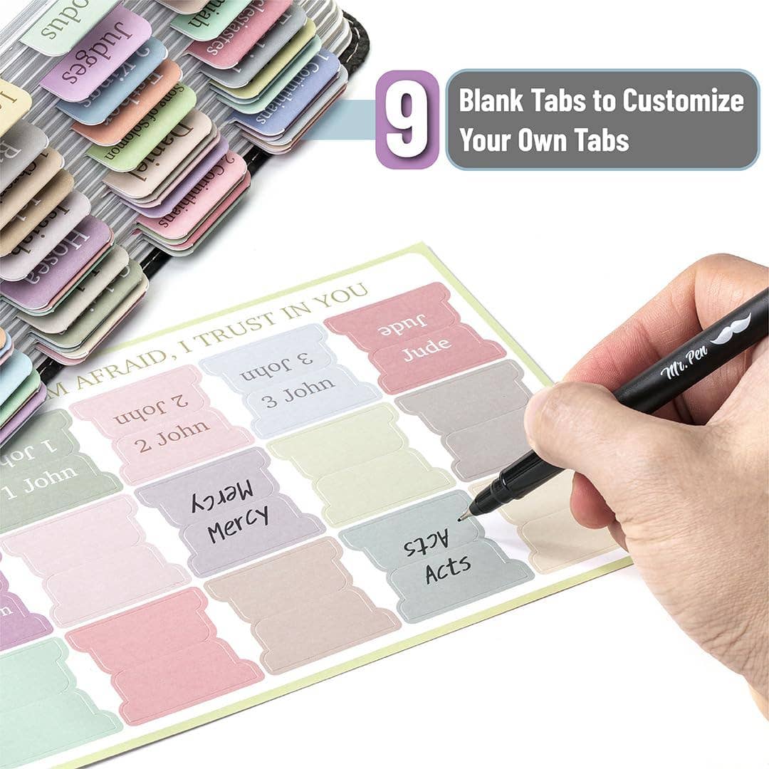 Mr. Pen | Morandi Bible Tabs Laminated | 75 Pack