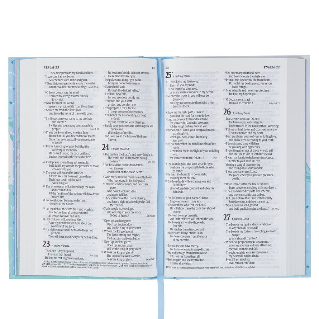 Christian Art Gifts | Bible NLT Infant, Hardcover | Blue