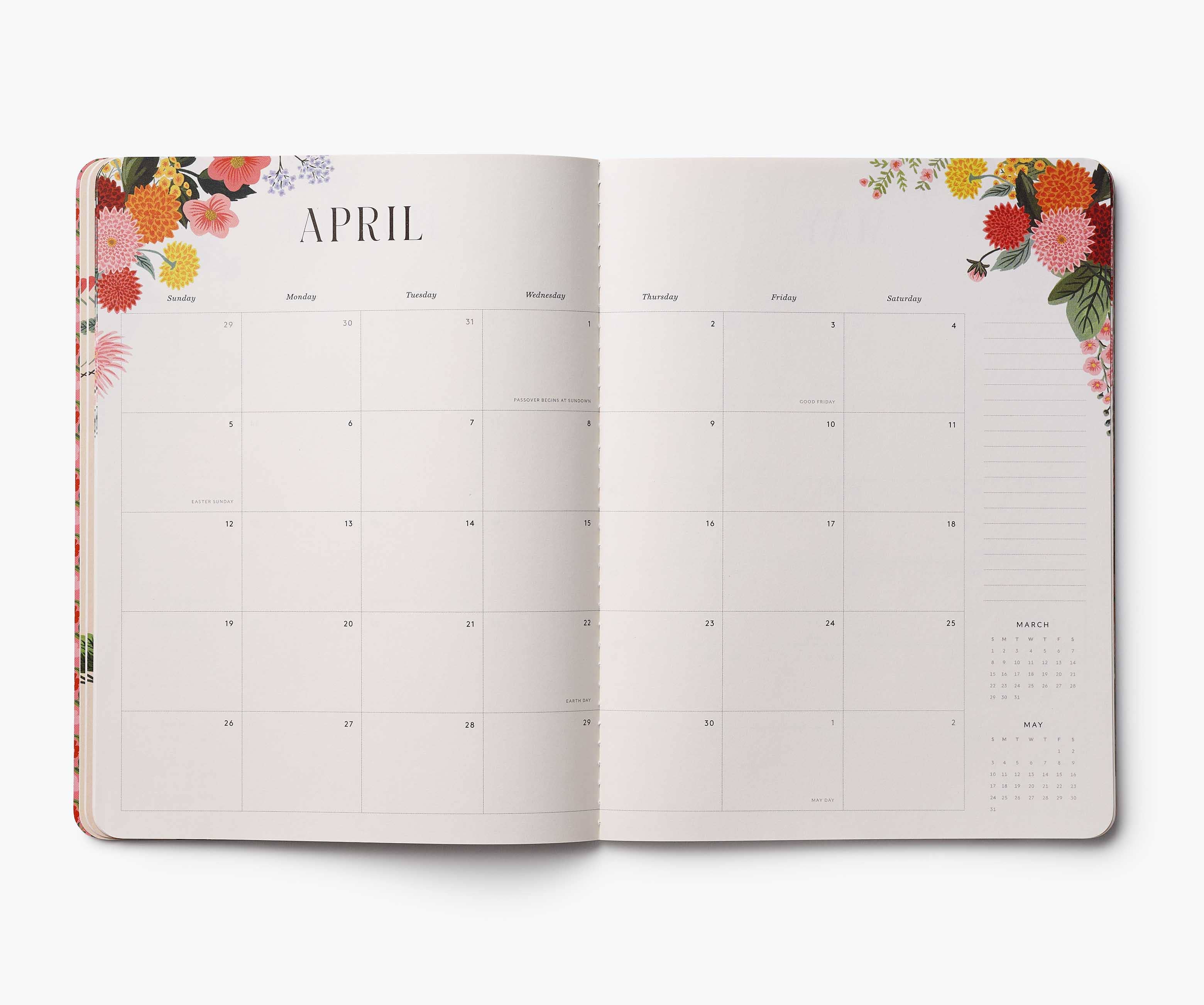 Rifle Paper Co. 2026 Dahlia 12-Month Appointment Notebook