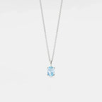 Oval Cut Blue Topaz Pendant Necklace in 925 Sterling Silver: Gold