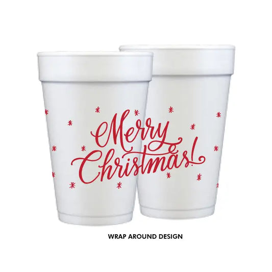 Merry Christmas! Foam Cup 10 Pack