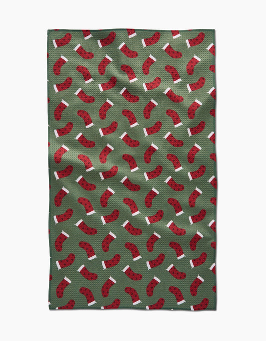 Geometry Heart Stockings Tea Towel