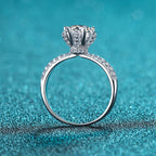 Moissanite Crown Engagement Ring in 925 Sterling Silver: 1.0 ct / 7 3/4 US/CA