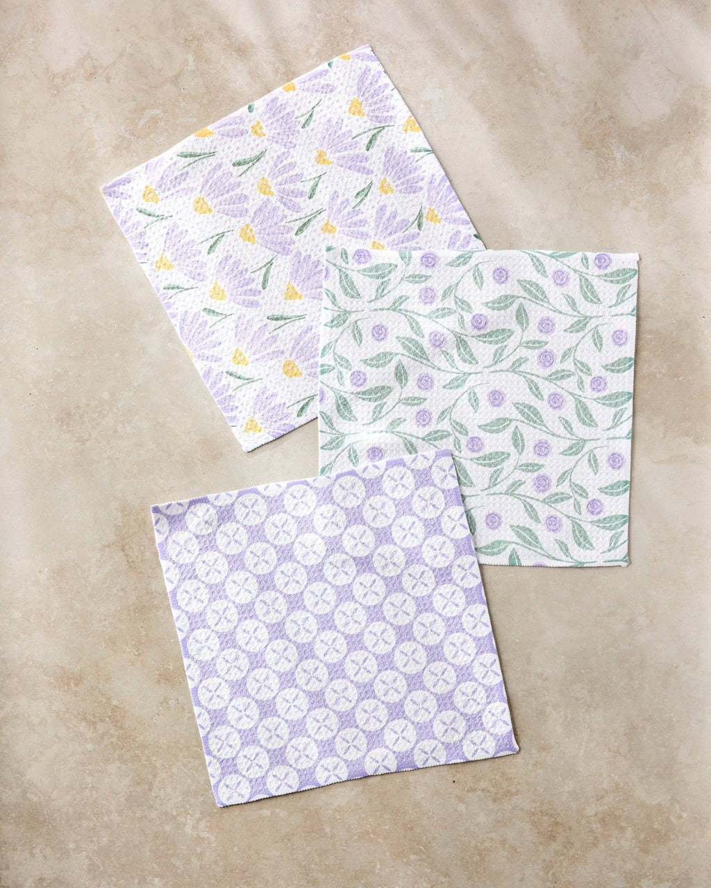 Geometry | Dishcloth Set | Button Vines and Daisies