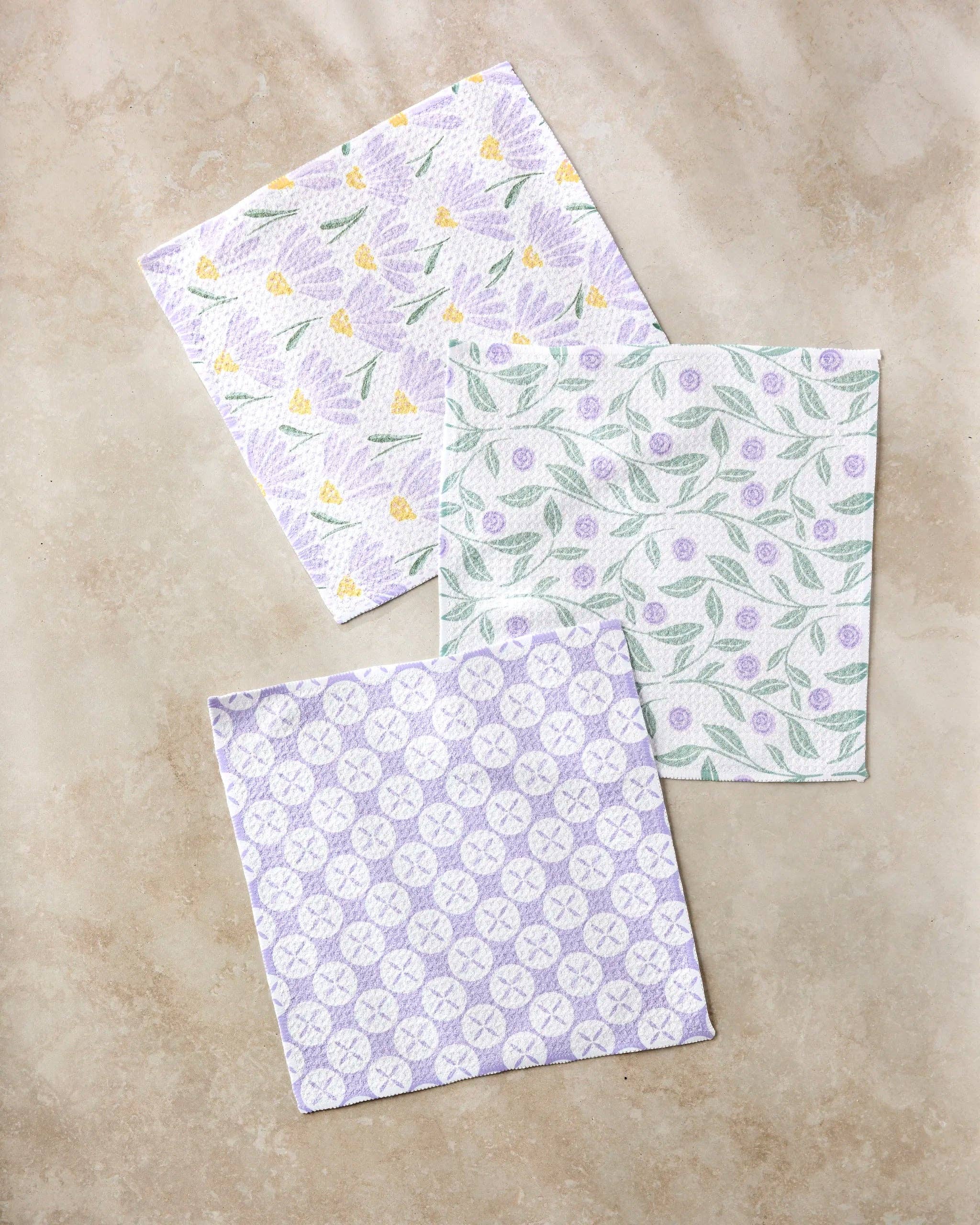 Geometry | Dishcloth Set | Button Vines and Daisies