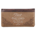 Christian Art Gifts | Checkbook Wallet | Brown Two-Tone Trust in the Lord Prov. 3:5-6