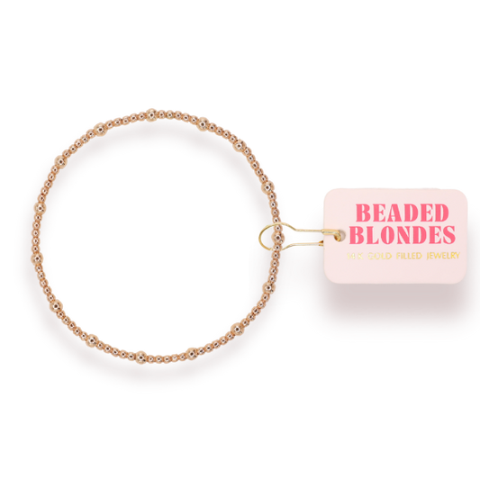 Beaded Blondes | Dainty June Bracelet in Gold | Extended 7.25 inch