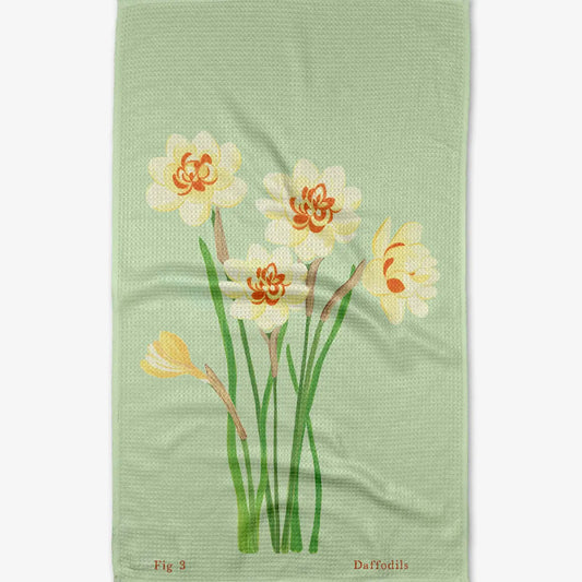Geometry March Daffodils Tea Towel
