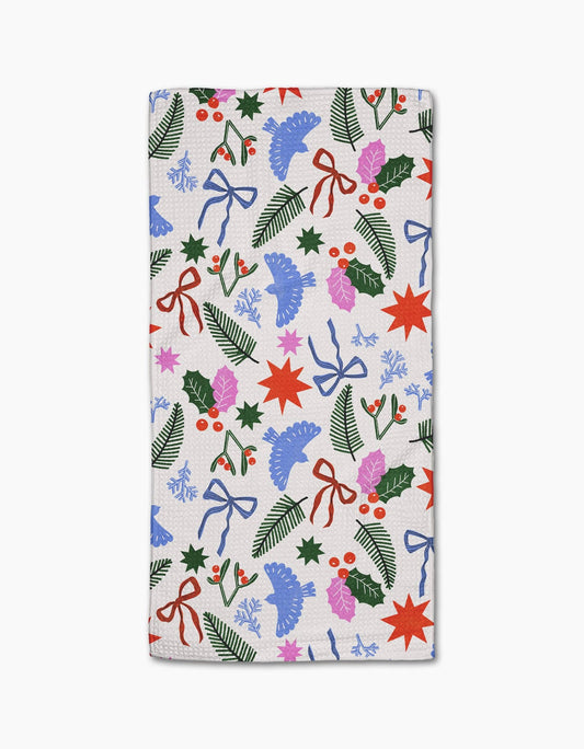 Geometry Christmas Garden Party Bar Towel