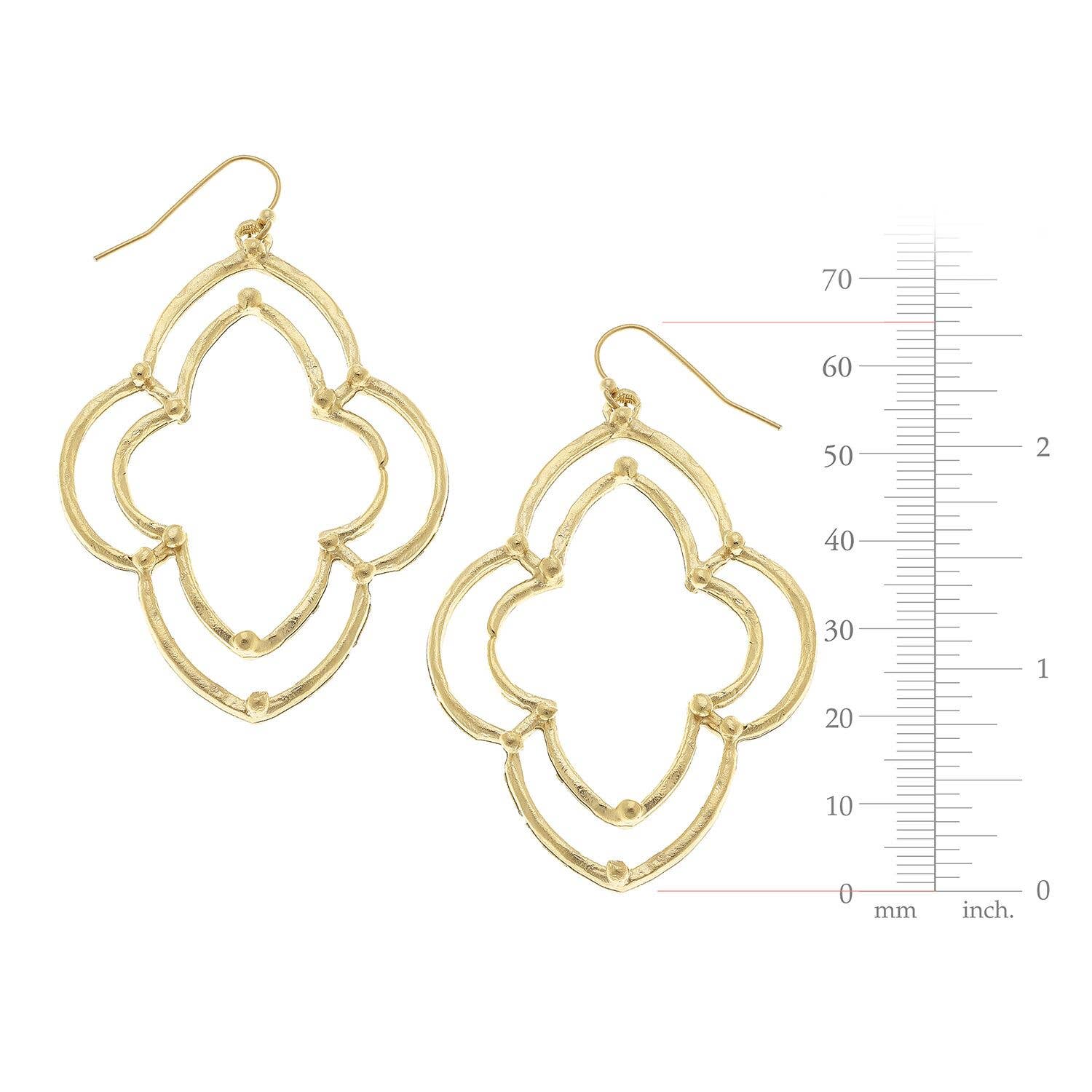 Susan Shaw | Earrings | Gold Dotted Scallop Earrings