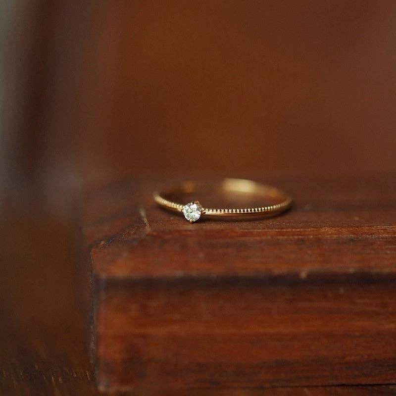 Minimalist Stacking Thin Band Ring in 925 Sterling Silver: Gold / 7 US