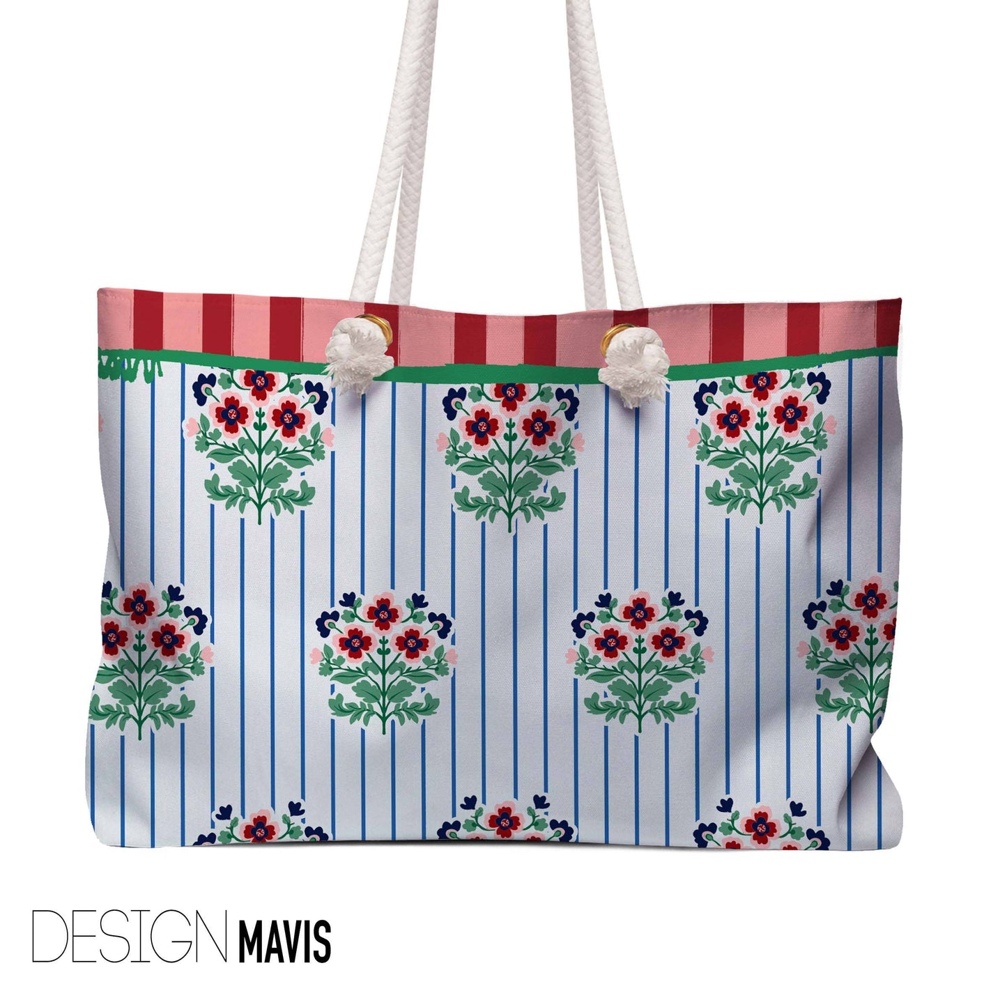 Mahjong Tote Bag, Boutique Monogram, Grand Millennial: Dixie / White