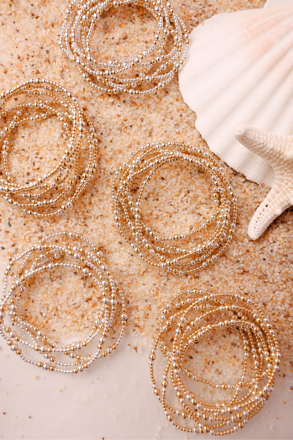 Beaded Blondes | Dainty Sutton Bracelet in Gold with Silver | Extended 7.25 Inch