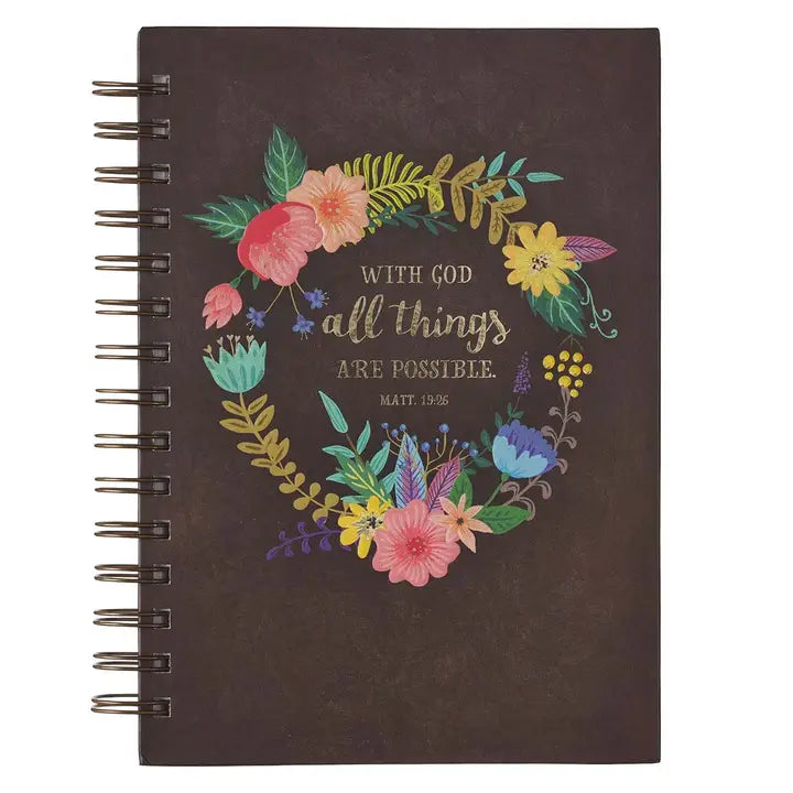 Christian Art Gifts | Journal Wirebound | All Things Matt. 19:26
