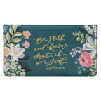 Christian Art Gifts | Checkbook Wallet | Teal Be Still and Know