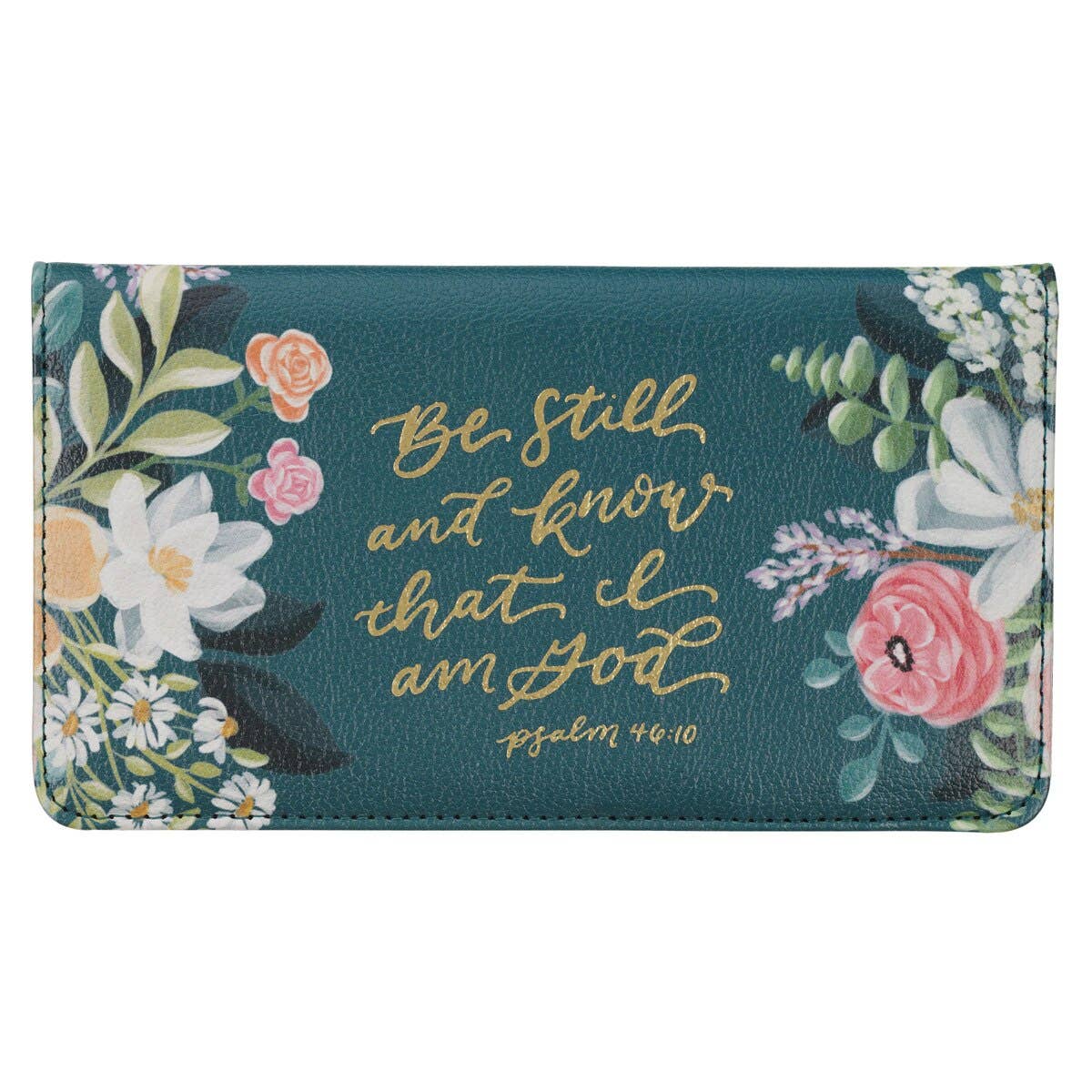 Christian Art Gifts | Checkbook Wallet | Teal Be Still and Know