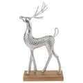 Boston International Tall Metal Silver Deer Christmas 13.75"