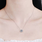 Perimade & Co. | Four-Prong Moissanite Halo Necklace | Yellow Gold 1.0 ct