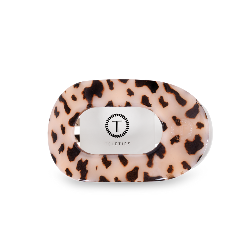 Teleties | Flat Round Hair Clip | Medium | Blonde Tortoise