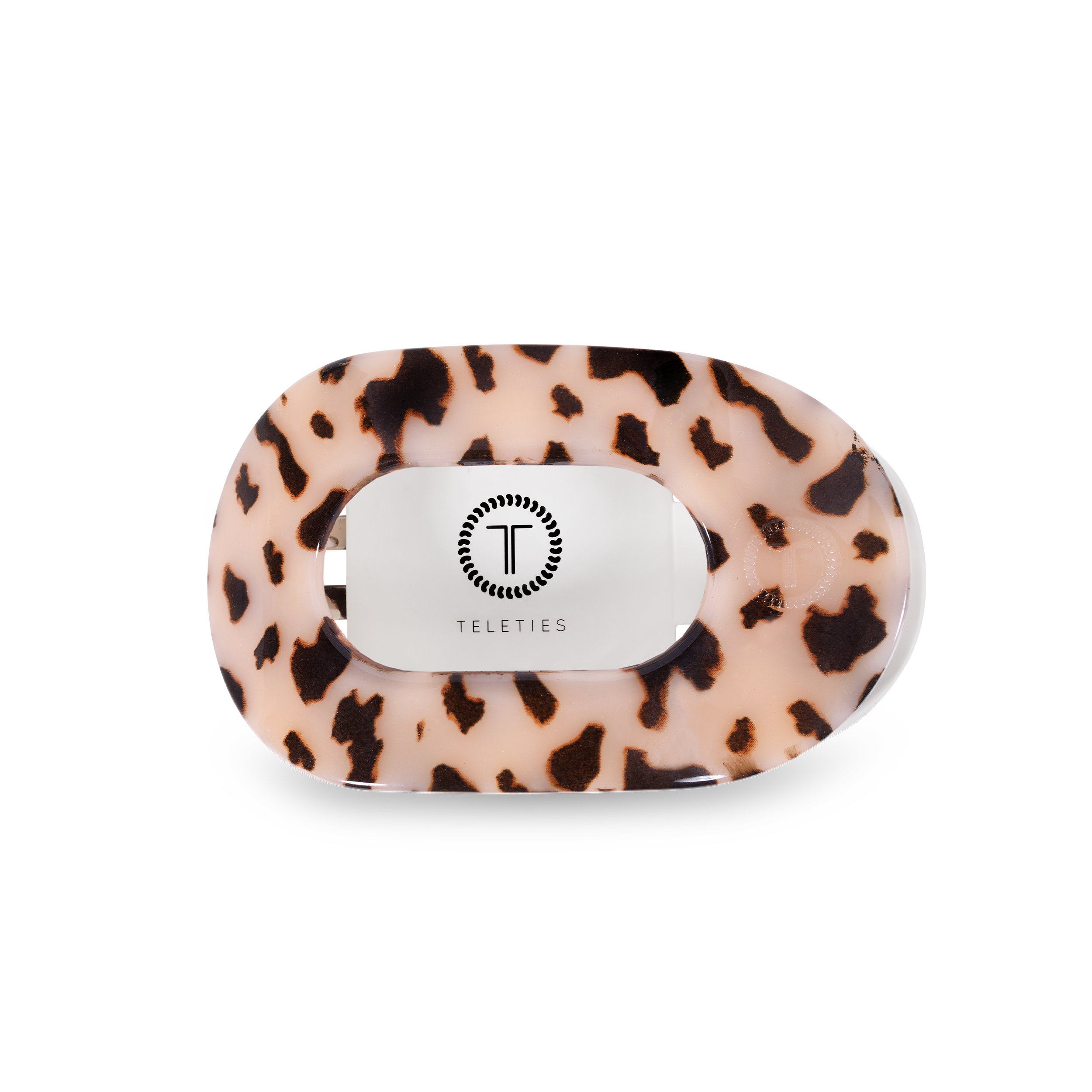Teleties | Flat Round Hair Clip | Medium | Blonde Tortoise