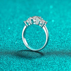 Round Moissanite Engagement Ring in 925 Sterling Silver: 6 1/2 US/CA